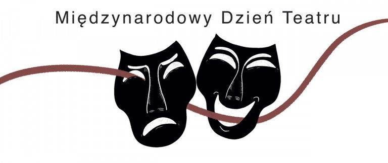 Maski Teatralne I Napis Międzynarodowy Dzień Teatru