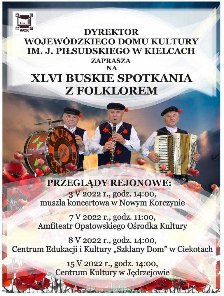 Plakat Z Muzykami Trzymajacymi Instrumenty Ludowe.