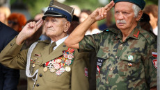 Kombatanci W Galowych Mundurach Salutują