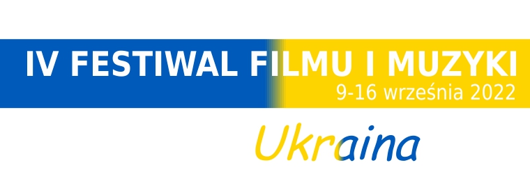 Banet Na żółto Niebieskim Tle Napis Festiwal Filmu I Muzyki