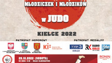 Plakat Imprezy Z Napisem Mistrzostwa Polski W Judo, Symbole Organizatorów I Patronów Imprezy
