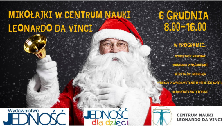 Plakat Z Mikołajem I Dzwonkiem W Tle