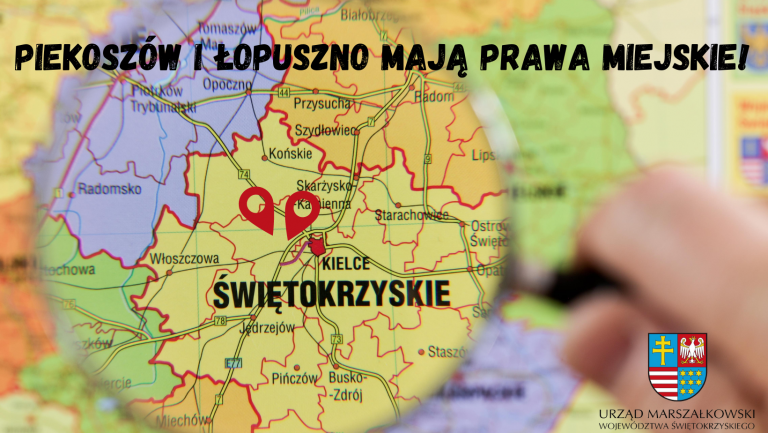 Mapa Województwa Z Zaznaczoną Lokalizacją Łopuszna I Piekoszowa