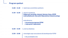 Program Spotkania Regionalnego Fepw 2021 2027