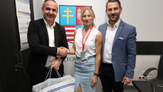 Dyrektor Piotr Kisiel, Medalistka Maja Peryt Oraz Kierownik Emil Krzemiński