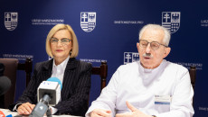 Uczestnicy konferencji prasowej w ŚCO - marszałek Renata Janik i dyrektor Stanisław Góźdź.