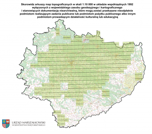Skorowidz Arkuszy Map Topograficznych Składanych W Skali 1 10 000 W Ukladzie 1992