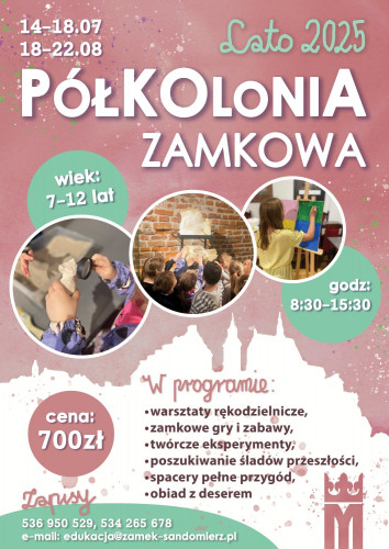 Półkolonie 2025 W Muzeum Zamkowym W Sandomierzu Plakat
