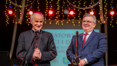 Biskup Marian Florczyk, starosta kielecki Tomasz Pleban