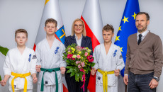 Karatecy z klubu Shiro z wizytą u marszałek Renata Janik
