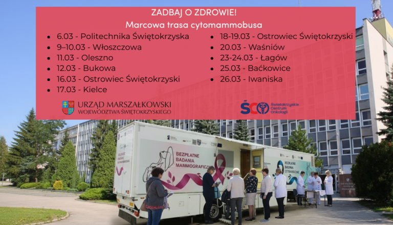 Marcowa trasa Cytomammobusa! Zapraszamy na bezpłatne badania profilaktyczne!
