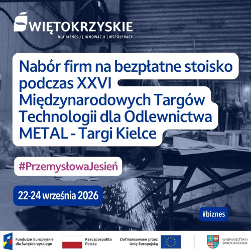 Nabór Firm Na Bezpłatne Stoisko Podczas Xxvi Międzynarodowych Targów Technoligii Dla Odlewnoctwa Metal Plakat