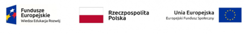 Logo Fundusze Europejskie, Flaga Rzeczpospolitej Polskiej, Flaga Unii Europejskiej